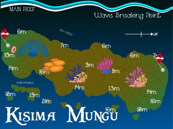 Dive profile map of Kisima Mungu reef