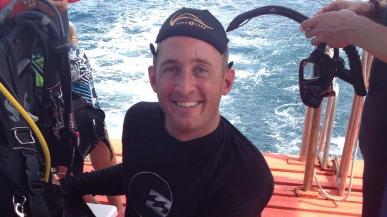 Mark Slingo on a dive boat