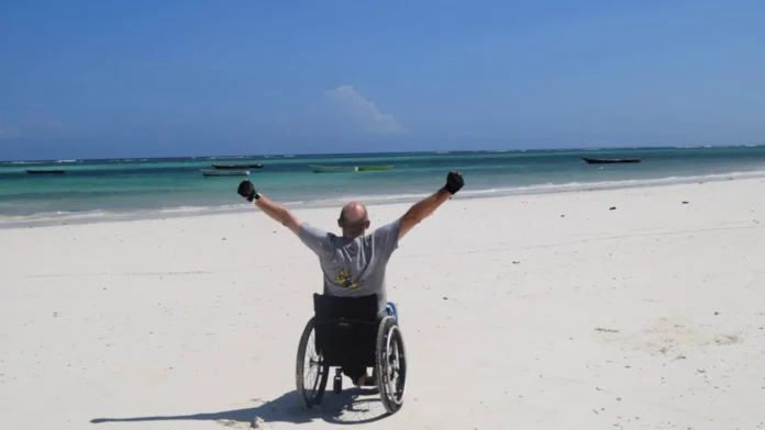 Diani Beach Kenya in a wheelchair