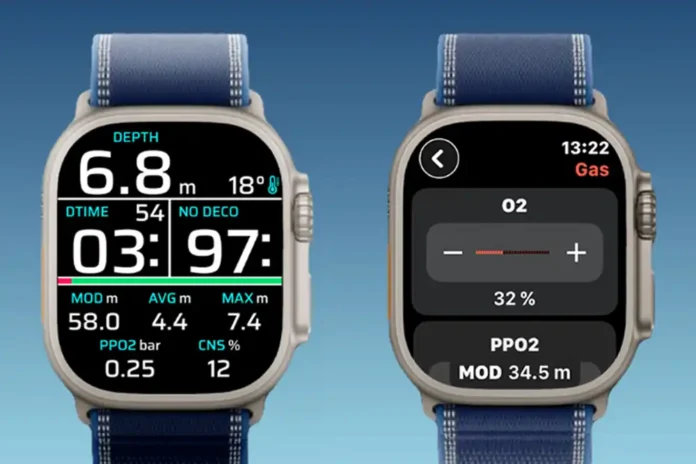 Mares app for Apple Watch Ultra