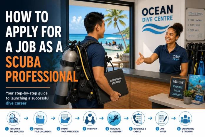 how to apply fo a job as a scuba professional